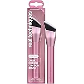 Real Techniques Cheek Hugging Contour Brush, Angled Makeup Brush for Cream Contour Liquid Bronzer & Sculpting, Precision Face Shaping, UltraPlush Bristles, Cruelty-Free, 1 Count