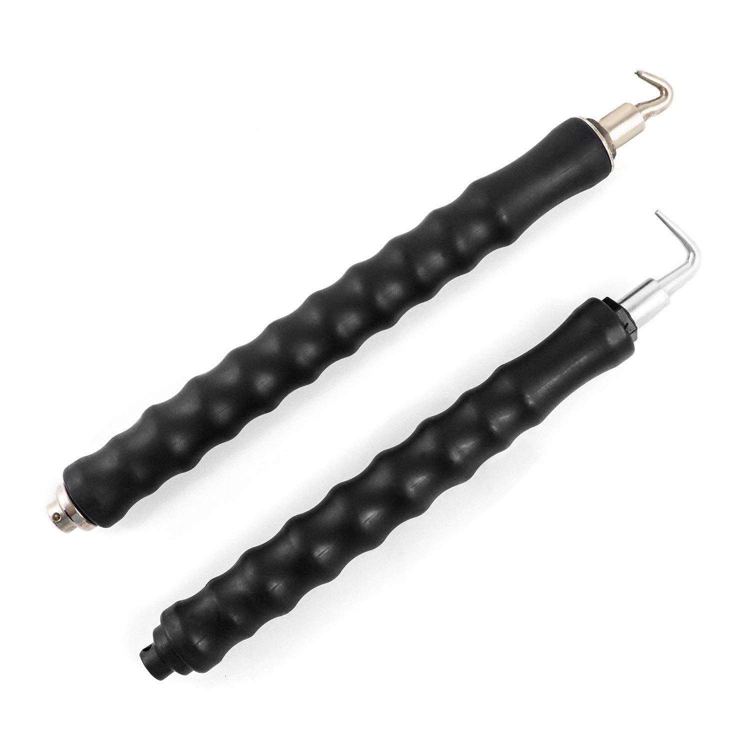 QWORK® Automatic Rebar Tie Wire Twister, Pull Tie Wire Twister for Wires and Rebar Ties with Curved and Straight Hook, 2 Pack (10-1/2”, 10-3/4”)
