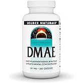 Source Naturals DMAE, Dimethylaminoethanol Bitartrate - Supports Mental Concentration - 200 Capsules