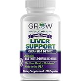 grow vitamin Liver Cleanse Detox Capsules w/Unique Blend of Milk Thistle, Artichoke & Dandelion Extract - Liver Supplement Includes Turmeric, Beetroot & Choline - 60 Capsules