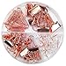 Paper Clips Binder Clips Push Pins Sets with Acrylic Box for Office Supplies, School Accessories and Home Supplies (Rose Gold)
