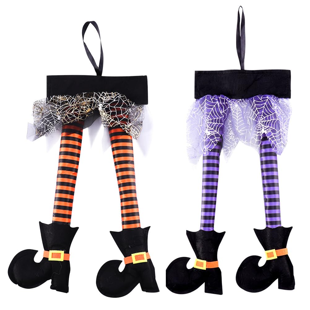 NUOBESTY 2pcs Witchs Legs Decoration Halloween Car Auto Costume Halloween Fancy Costume Favor Supplies
