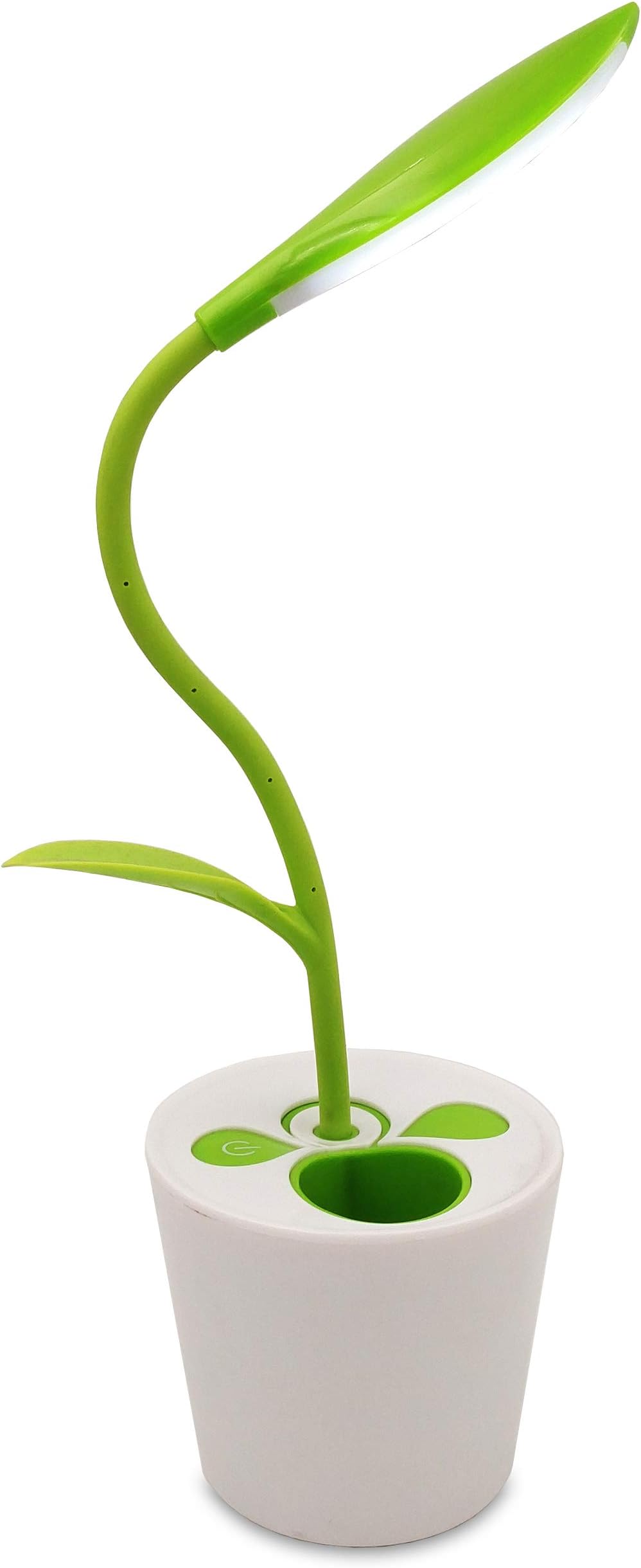 ZHOPPY LED Desk Lamp, 3-Level Dimmer Touch Sensitive Control, Flexible Gooseneck, Portable USB Rechargeable Kids Book Light, Plant Pencil Holder, Green …