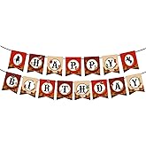GOTPASS Western Cowboy Happy Birthday Banner Cowboy Theme Birthday Party Decoration Boys Wild West Party Supplies