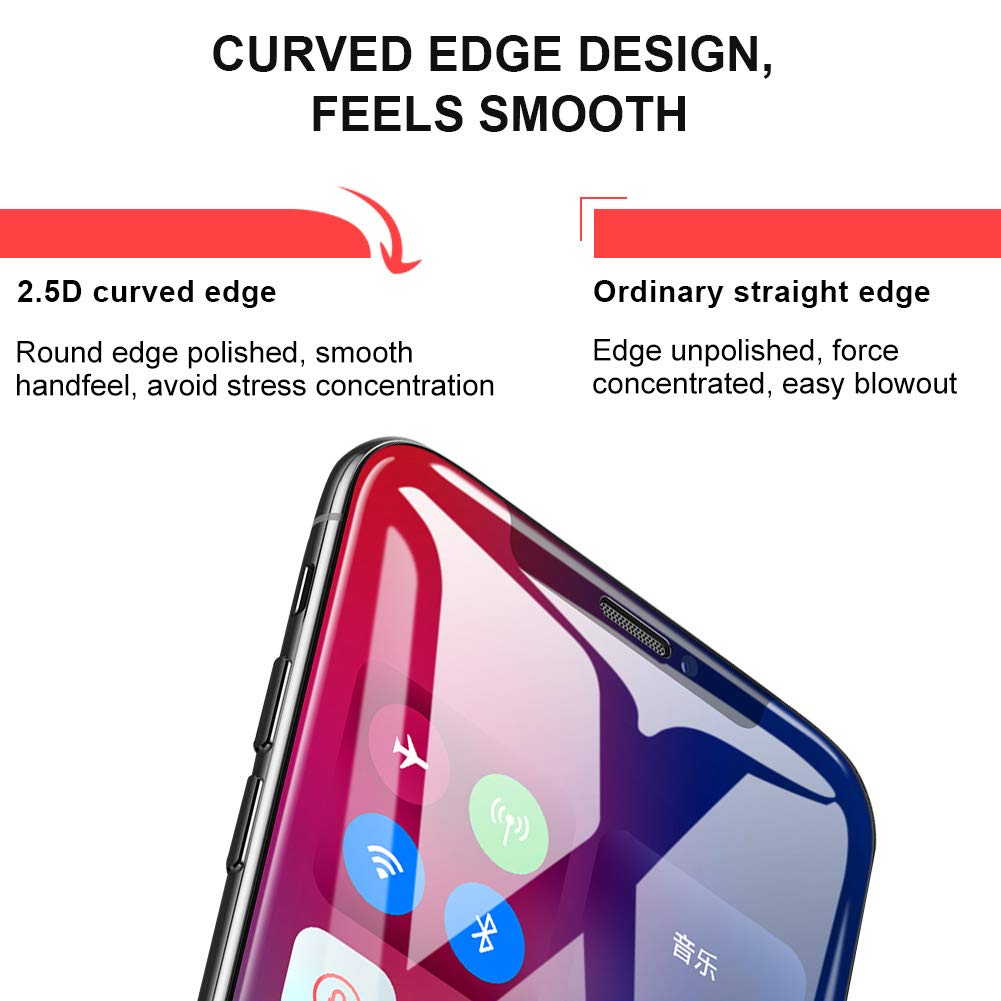 WengTech 3D Curved 9H Hardness Case Friendly Shatter Proof Touch Sensitive Ultra Clear Tempered Glass Screen Protector Film for iPhone XR 6.1 inch