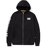Caterpillar mens Full Zip Hoodies With Front Pouch Pockets, Iconic Workwear Logo, and S3 Cord Management
