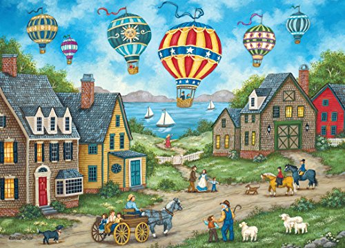 MasterPieces Hometown Gallery Passing Through - Hot Air Balloons 1000 Piece Jigsaw Puzzle by Bonnie White