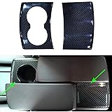 OBL Interior Cup Holder Cover Trim for Tesla Model S Mode X 2016-2020 Car Accessories ABS Imitation Carbon Fiber Inner Decora