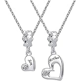 OutstandLong 19 inch Heart Mother Son Necklace Gifts - 2PCS Mom Necklace from Son, Mom Gifts Daughter Gifts for Mother's Day