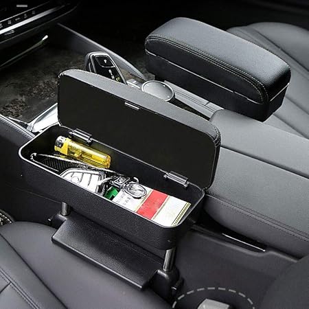 Amazon Ruien 汎用 車用アームレスト 隙間アームレスト ボックス 肘掛け 肘置き 角度と高度調整可能 多機能 車用 収納ボックス 車内のキーやスマホなど収納 スッキリ 便利 置くだけ簡単 車 バイク 車 バイク