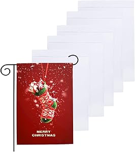 Supkiir Garden Flags, 6 Pack Double Sided Blank DIY Flag Solid White Flag House Garden Decorative Flag for Vinyl, Yard, Home, School, Indoor Outdoor Party Decoration