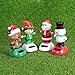 Amosfun 4pcs Solar Dancing Toys Bobble Head Toy Christmas Santa Claus Snowman Deer Man Elf Dancing Figure Toy Car Dashboard Decorations Ornaments Christmas Party Supplies Favors