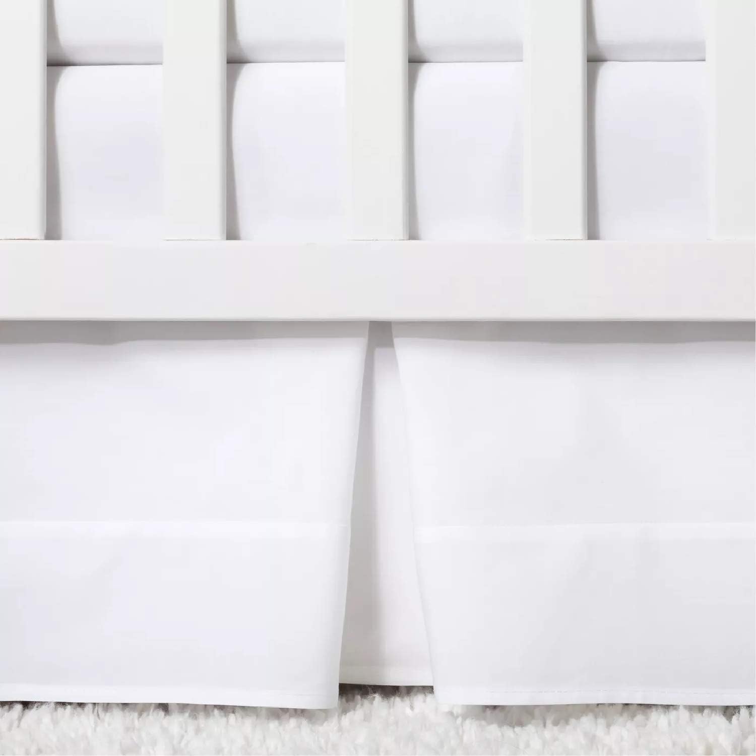 Crib Skirt Pleated Cloud Island White 28"x 52" 100