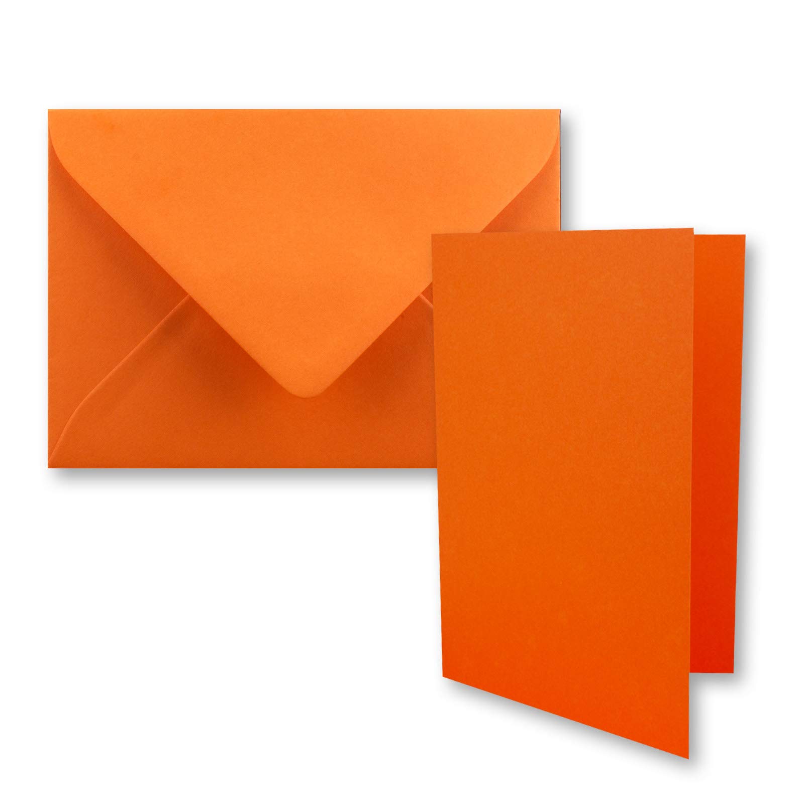 25x DIN B6 folding card set with envelopes in orange - 120 x 170 mm - ideal for invitation cards, wedding, baptism, communion, confirmation - Brand: FarbenFroh