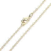 ALEXCRAFT Wholesale 12 PCS Gold Plated Brass Flat Cable Chain Finished Necklace Chains Bulk for Necklace Making (20 Inch(2 MM))