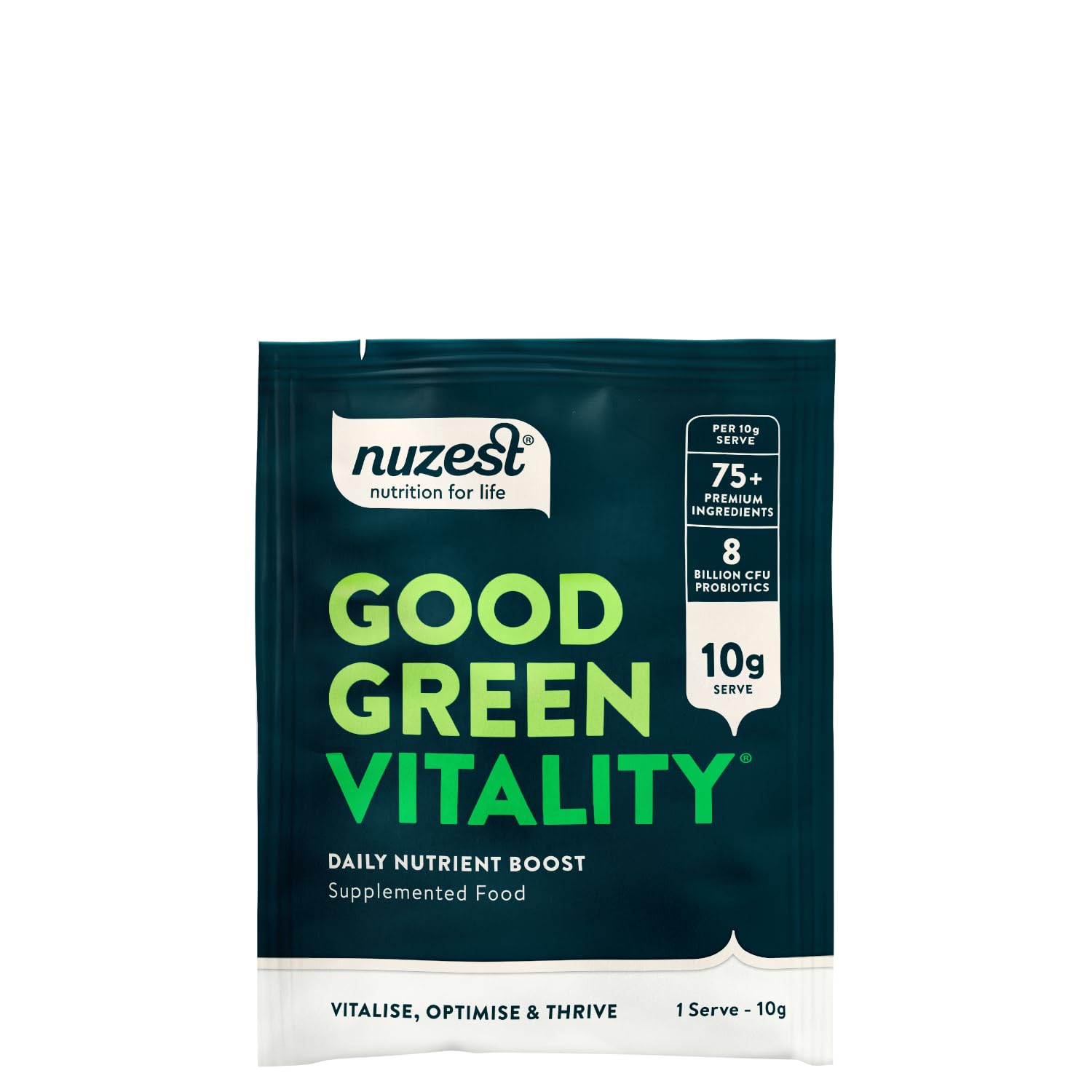 Greens Powder by Nuzest – Good Green Vitality – Filled with Vitamins, Minerals & Superfoods – Vegan Multivitamin Greens Drink - Gluten Free - Dairy Free - 10g - 1 Serving