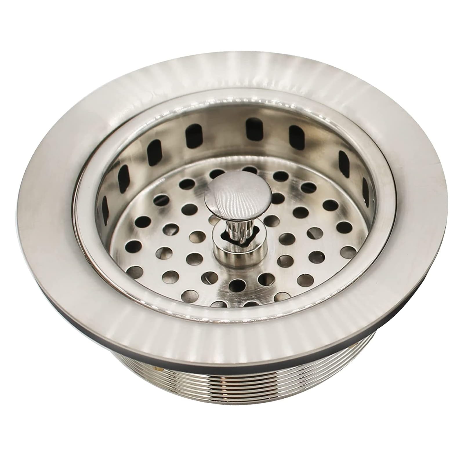 Westbrass D214-20 3-1/2" Post Style Large Sink Kitchen Basket Strainer, 1-Pack, Stainless Steel
