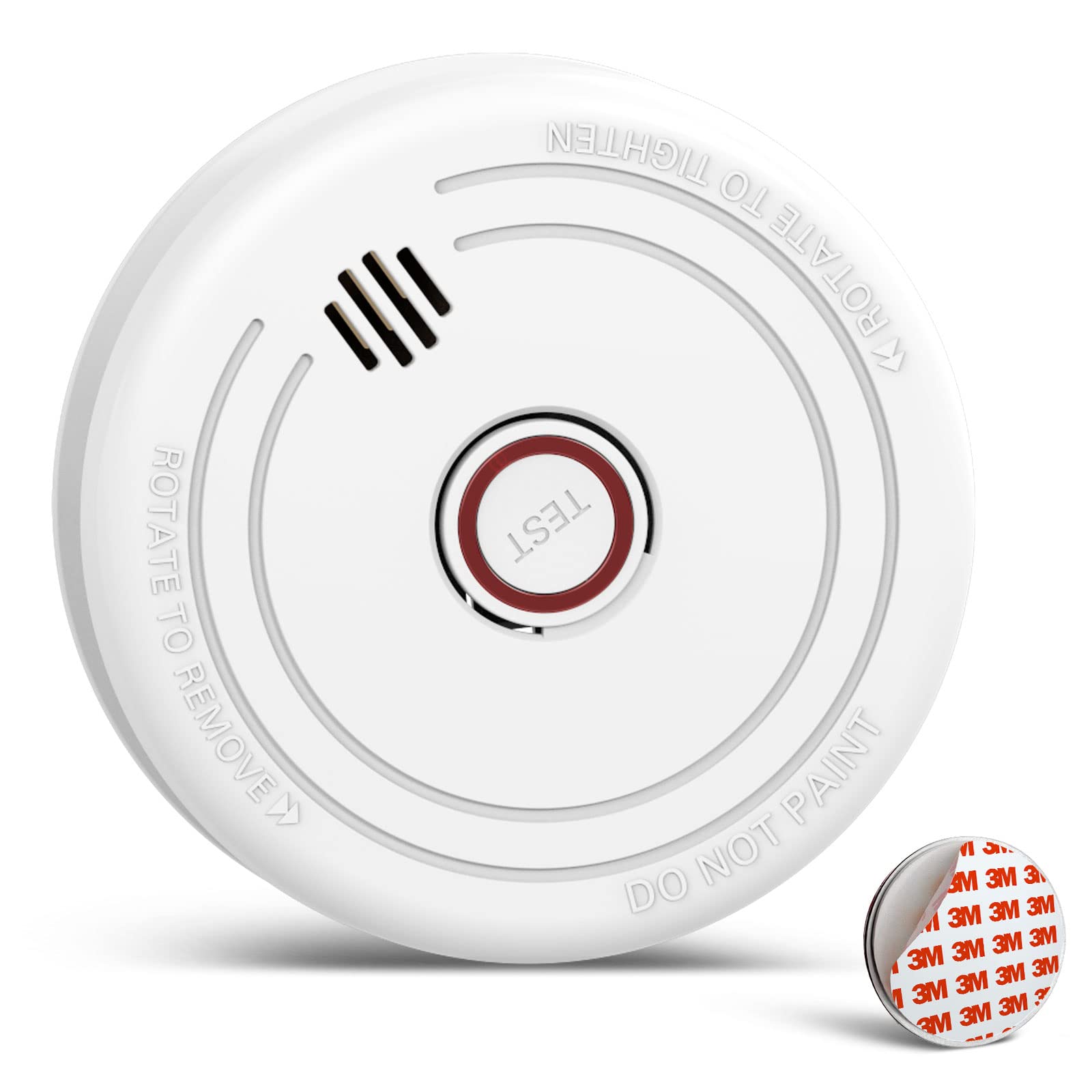 Ruan Photoelectric Smoke Alarm With 10 Years Life Passed the EN14064 Standard Magnetic Smoke Detector Mount Magnet Smoke Detector with Test Button 1 Year Battery 1 Pack