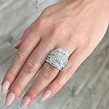 925 Sterling Silver Shiny Full Diamond Gemstone