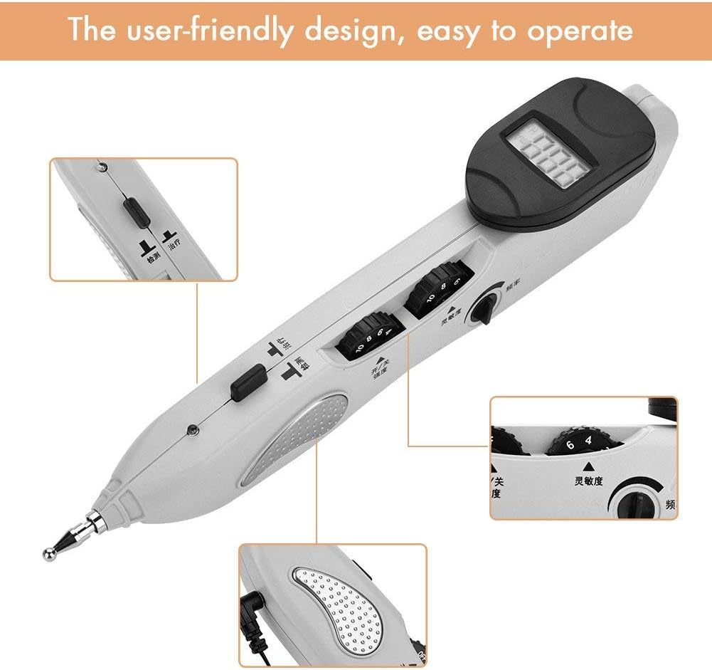 Digital Electronic Acupuncture Device with 3 Massage Heads, Massage Pen