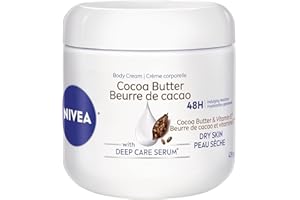 NIVEA Cocoa Butter Body Cream for Dry Skin, 48-Hour Moisturizing Body Butter, Fast-Absorbing, Non-Greasy Daily Body Moisturiz
