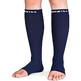 NEWZILL Compression Socks for Women & Men Circulation 20 mmHg, Graduated Open Toe, Cotton Compression Socks for Nurses