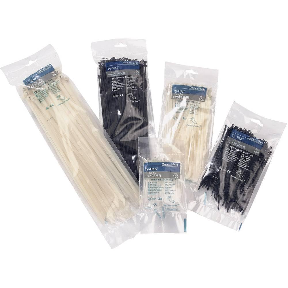 ABB TY5232MXR TY5232MXR Cable Ties 203 mm 2.40 mm Black with Metal Tongue Pack of 100