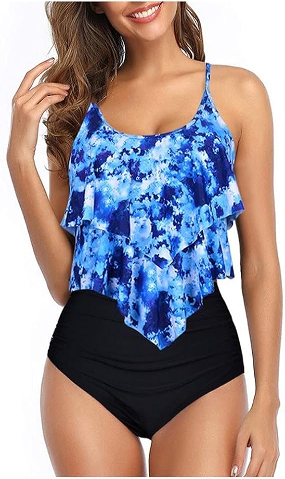 Women's Two Piece Plus Size High Waisted Swimsuit Bathing