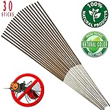 Mosquito Sticks - All Natural Insect Repellent Incense Sticks - Eco friendly - non toxic - Bamboo Infused with Lemongrass & grapefruit peel (Pack of 30)