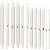 Blending Stump, 12 PCS Tortillions Blending Pencil Oil Pastel Blending Tools Shading Pencils Soft Paper Felts Sketch Blending Sticks for Artist Student Sketch Drawing Supplies (6 Sizes)