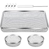 TOODOO 3 Pack Flying Insect Screen RV Furnace Vent Cover (2.8 Inch)(8.5 x 6 Inch) Stainless Steel Mesh with Installation Tool