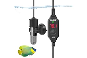 YOFOTHS Adjustable Mini Aquarium Heater 0.5-40 Gallon Submersible Small Fish Tank Heater Digital Display Thermostat External 