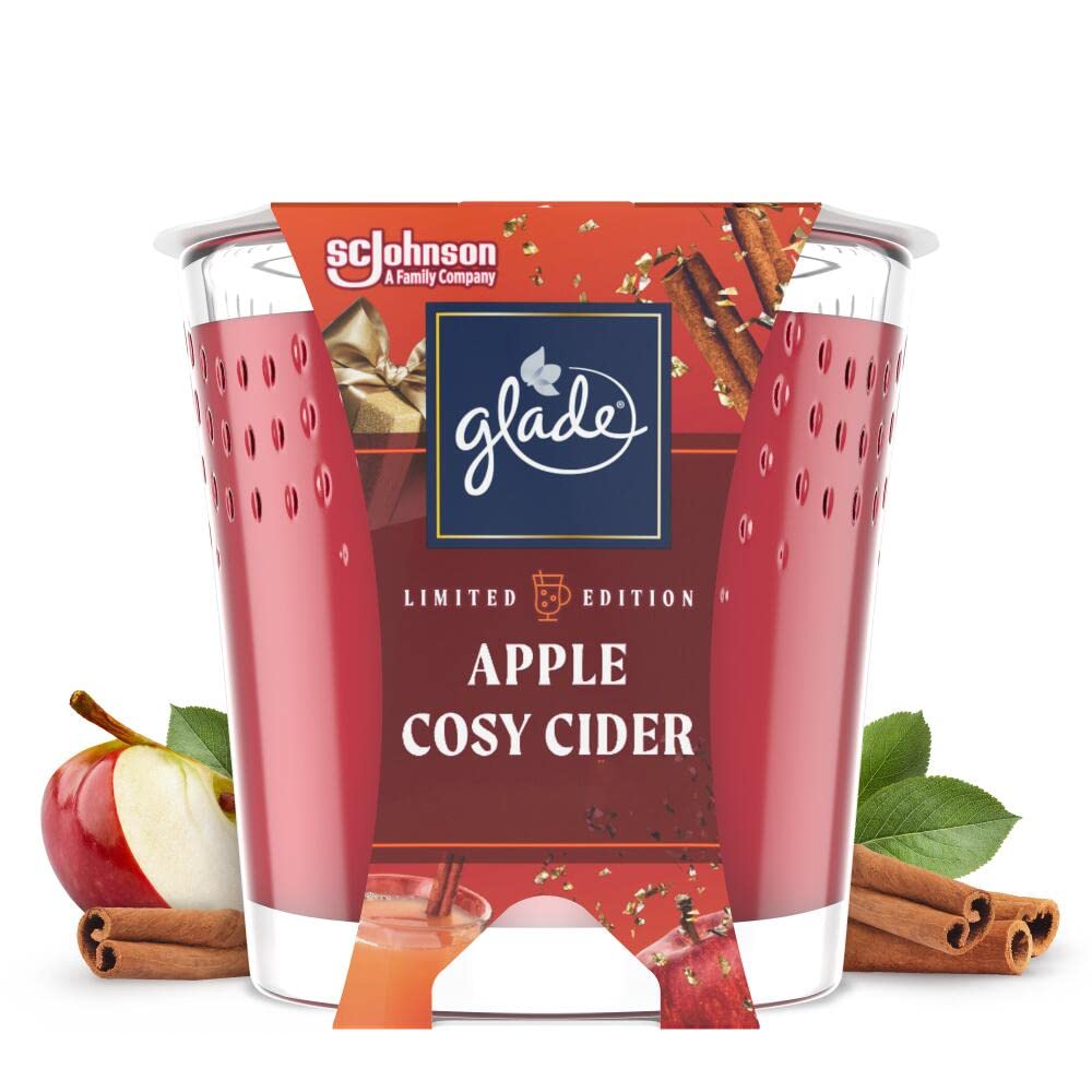 Glade Scented Candle, Air Freshener Wax Candle for Aromatherapy, 129 g, 30 Hour Burn Time, Arctic Apple Pie, 1 Candle