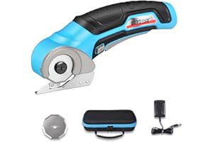 Wild Edge Cordless Electric Scissors, 4V Cardboard Cutter with 2 Blades, 2.5Ah Battery, Rapid Charger and Storage Case, Elect
