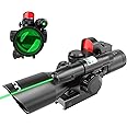 UUQ 2.5-10x40 Combo Rifle Scope, Dual Illuminated Mil-dot Reticle, W/Mini Reflex 3 MOA Red Dot Sight and Laser Sight