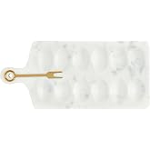 Mud Pie Marble Devil Egg Board; board 7" x 15 1/4" | fork 5 1/2"