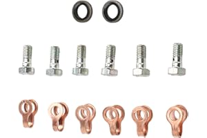 AMONIDA Fuel Return Line Banjo Bolt Kit, 14Pcs Metal Alloy + Rubber Fuel Return Pipe Bolt Kit for Cummins Industrial 4bt, 6bt and 6ct Engines for Cummins 12V 6bt from 1989-1998 (early) 12v Engine