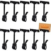 Ayuanb 10 Pcs Big Black Adjustable Sign Clips for Display, Plastic Sign Holder Clips for Retail, Swivel Price Signs Clip, Rotatable Price Shelf Clips for Store Clothing Rack Merchandise Shelf Basket