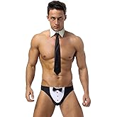 Evankin Mens Sexy Briefs Gentleman Lingerie Waiter Valentines Underwear Butler Cosplay Outfits Bow Tie Cuffs 3 Pieces Set