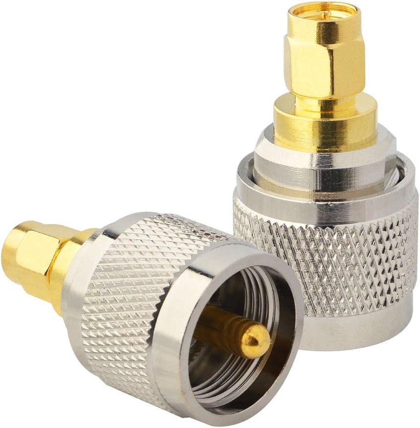 Boobrie SMA to PL259 Adapter SMA Male to UHF Male Coaxial Connector SMA to UHF Low Loss SMA to UHF Male Coax Adapter SMA to PL259 Adapter for Walkie Talkie Antennas Broadcast Radios WiFi Pack of 2 - Image 4