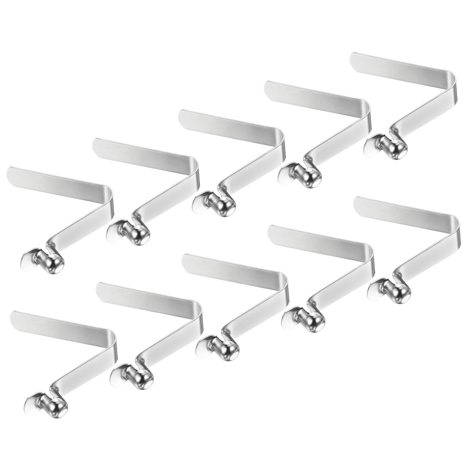 PATIKIL 8.2x7mm Kayak Paddle Snaps, 10 Pack Tent Pole Clips Steel V Shaped Single Pin Push Button Spring Clips Lock Tube Pole Clips for Camping Awning