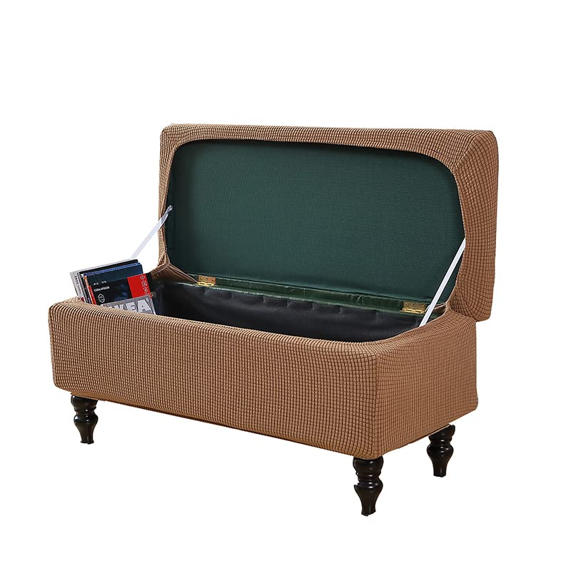 Photo 1 of FUANGUI Ottoman Cover Stretch Storage Ottoman Bench Slipcover Printed Folding Storage Bench Ottoman Cover Footrest Stool Slipcover Footstool Protector Cover with Elastic Bottom,Medium