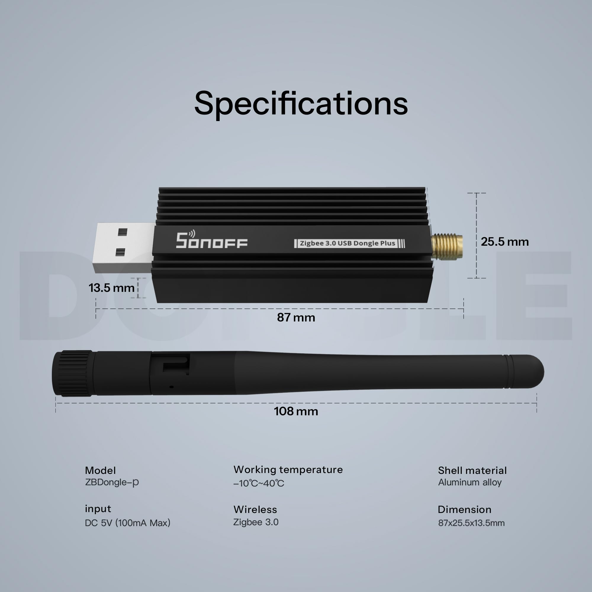 SONOFF Zigbee 3.0 USB Dongle Plus,Zigbee Gateway TI CC2652P + CP2102N Zigbee USB Stick,Zigbee Hub für ZHA in Home Assistant or Zigbee2MQTT,Open HAB etc. 9