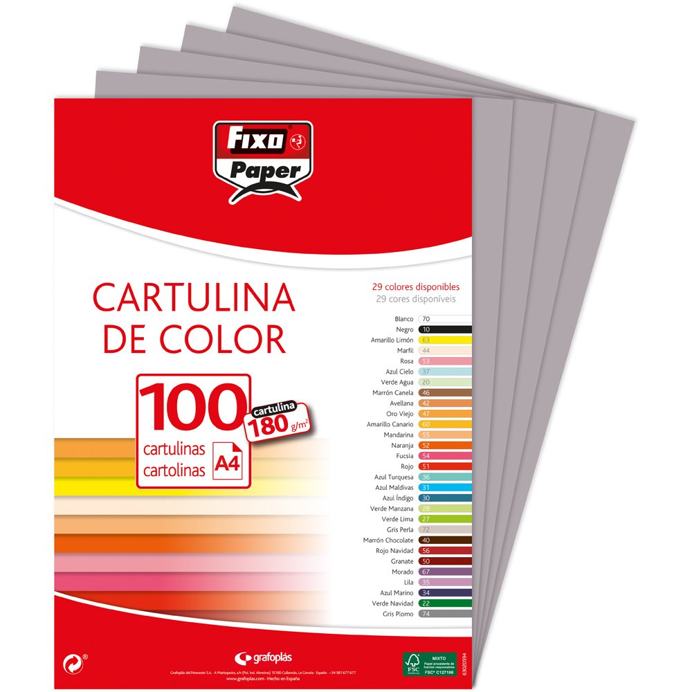 Fixo 11110474 – A4 Cardstock, Pack of 100 Sheets, Dark Grey Colour