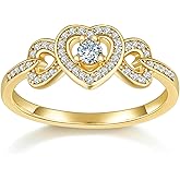 MINDDHA 14K Gold/White Gold Plated Rings- Cubic Zirconia Simulated Diamond Band For Wedding- Love Infinity Silver Gold Rings for Women- 2mm Band Size 4-12