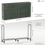 VOUNOT Firewood Log Rack with Waterproof Cover, 200x115x40 cm, Green view 5