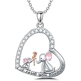 SELKAT Elephant Necklace 925 Sterling Silver Dainty Elephant Pandant Necklace Cute Animal Jewelry Mother's Day Christmas for Women