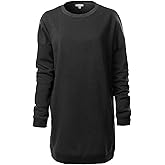 Design by Olivia Women's Casual Oversized Loose Fit Crewneck Long Sleeve Fleece Pullover Sweatshirts Tunic S~3X
