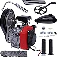 YUNLAIGOTOP 49CC 4-Stroke Bicycle Engine Kit, Powerful Pull Start 4-Stroke Gas Cycle Motor Kit, Dual Chain Drive Bicycle Motor Kit with Belt, 49CC 4-stroke Engine for Bikes with 26" Frames