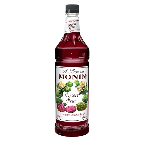MONIN – DESERT PEAR SYRUP, BOLD FLAVOR OF PRICKLY PEAR CACTUS, NATURAL FLAVORS, GREAT FOR ICED TEAS, LEMONADES, COCKTAILS, MOCKTAILS, AND SODAS, NON-GMO, GLUTEN-FREE (1 LITER)